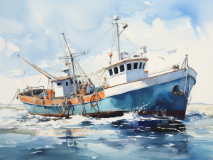 A Fishing Boat Lost In The Sea With Fisherman Artistic 4808e6a8 Ec4f 444e 9020 Ef73d411c16e