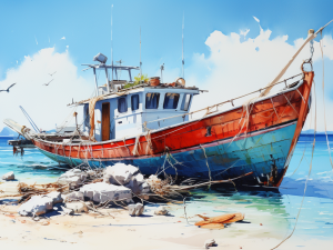 A Maldivian Fishing Boat Crashed On A Reef Artistic Wat D8d5d650 F589 4cbd 841c 43c463a0c2e7